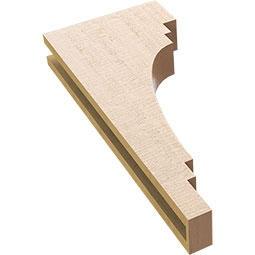 Ekena Millwork - CORUR035X12X28PECRCPR - Timberthane Faux Wood Corbel, Pescadero Style, 3 1/2"W x 12"D x 28"H, Primed Tan