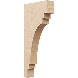Ekena Millwork - CORUR035X12X28PECRCPR - Timberthane Faux Wood Corbel, Pescadero Style, 3 1/2"W x 12"D x 28"H, Primed Tan