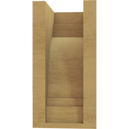 Ekena Millwork - CORUR055X06X10PECRCPR - Timberthane Faux Wood Corbel, Pescadero Style, 5 1/2"W x 6"D x 10"H, Primed Tan