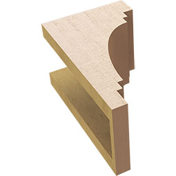 Ekena Millwork - CORUR055X06X10PECRCPR - Timberthane Faux Wood Corbel, Pescadero Style, 5 1/2"W x 6"D x 10"H, Primed Tan
