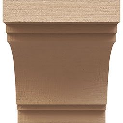 Ekena Millwork - CORUR055X06X06PECRCPR - Timberthane Faux Wood Corbel, Pescadero Style, 5 1/2"W x 6"D x 6"H, Primed Tan