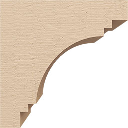 Ekena Millwork - CORUR055X06X06PECRCPR - Timberthane Faux Wood Corbel, Pescadero Style, 5 1/2"W x 6"D x 6"H, Primed Tan