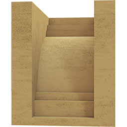 Ekena Millwork - CORUR055X06X06PECRCPR - Timberthane Faux Wood Corbel, Pescadero Style, 5 1/2"W x 6"D x 6"H, Primed Tan