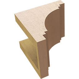 Ekena Millwork - CORUR055X06X06PECRCPR - Timberthane Faux Wood Corbel, Pescadero Style, 5 1/2"W x 6"D x 6"H, Primed Tan
