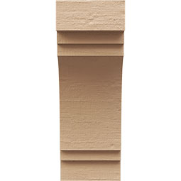 Ekena Millwork - CORUR055X06X14PECRCPR - Timberthane Faux Wood Corbel, Pescadero Style, 5 1/2"W x 6"D x 14"H, Primed Tan