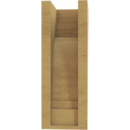 Ekena Millwork - CORUR055X06X14PECRCPR - Timberthane Faux Wood Corbel, Pescadero Style, 5 1/2"W x 6"D x 14"H, Primed Tan