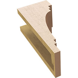 Ekena Millwork - CORUR055X06X14PECRCPR - Timberthane Faux Wood Corbel, Pescadero Style, 5 1/2"W x 6"D x 14"H, Primed Tan