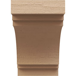 Ekena Millwork - CORUR055X08X08PECRCPR - Timberthane Faux Wood Corbel, Pescadero Style, 5 1/2"W x 8"D x 8"H, Primed Tan