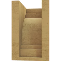 Ekena Millwork - CORUR055X08X08PECRCPR - Timberthane Faux Wood Corbel, Pescadero Style, 5 1/2"W x 8"D x 8"H, Primed Tan
