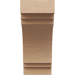 Ekena Millwork - CORUR055X08X12PECRCPR - Timberthane Faux Wood Corbel, Pescadero Style, 5 1/2"W x 8"D x 12"H, Primed Tan