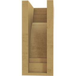 Ekena Millwork - CORUR055X08X12PECRCPR - Timberthane Faux Wood Corbel, Pescadero Style, 5 1/2"W x 8"D x 12"H, Primed Tan