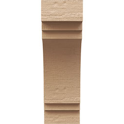 Ekena Millwork - CORUR055X08X16PECRCPR - Timberthane Faux Wood Corbel, Pescadero Style, 5 1/2"W x 8"D x 16"H, Primed Tan