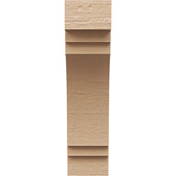 Ekena Millwork - CORUR055X08X20PECRCPR - Timberthane Faux Wood Corbel, Pescadero Style, 5 1/2"W x 8"D x 20"H, Primed Tan