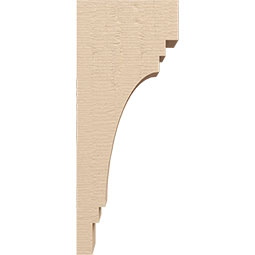 Ekena Millwork - CORUR055X08X20PECRCPR - Timberthane Faux Wood Corbel, Pescadero Style, 5 1/2"W x 8"D x 20"H, Primed Tan
