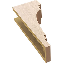Ekena Millwork - CORUR055X08X20PECRCPR - Timberthane Faux Wood Corbel, Pescadero Style, 5 1/2"W x 8"D x 20"H, Primed Tan