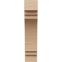 Ekena Millwork - CORUR055X08X24PECRCPR - Timberthane Faux Wood Corbel, Pescadero Style, 5 1/2"W x 8"D x 24"H, Primed Tan
