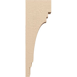 Ekena Millwork - CORUR055X08X24PECRCPR - Timberthane Faux Wood Corbel, Pescadero Style, 5 1/2"W x 8"D x 24"H, Primed Tan