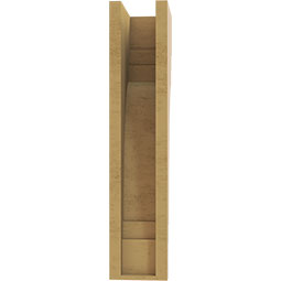 Ekena Millwork - CORUR055X08X24PECRCPR - Timberthane Faux Wood Corbel, Pescadero Style, 5 1/2"W x 8"D x 24"H, Primed Tan