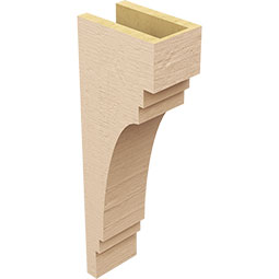 Ekena Millwork - CORUR055X08X24PECRCPR - Timberthane Faux Wood Corbel, Pescadero Style, 5 1/2"W x 8"D x 24"H, Primed Tan