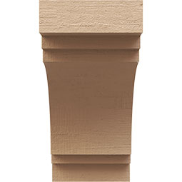 Ekena Millwork - CORUR055X10X10PECRCPR - Timberthane Faux Wood Corbel, Pescadero Style, 5 1/2"W x 10"D x 10"H, Primed Tan