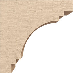 Ekena Millwork - CORUR055X10X10PECRCPR - Timberthane Faux Wood Corbel, Pescadero Style, 5 1/2"W x 10"D x 10"H, Primed Tan