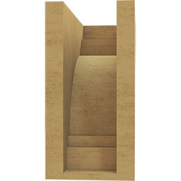 Ekena Millwork - CORUR055X10X10PECRCPR - Timberthane Faux Wood Corbel, Pescadero Style, 5 1/2"W x 10"D x 10"H, Primed Tan