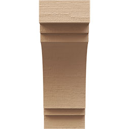 Ekena Millwork - CORUR055X10X14PECRCPR - Timberthane Faux Wood Corbel, Pescadero Style, 5 1/2"W x 10"D x 14"H, Primed Tan