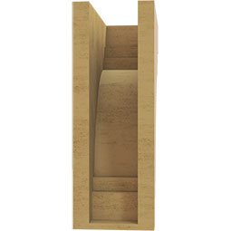Ekena Millwork - CORUR055X10X14PECRCPR - Timberthane Faux Wood Corbel, Pescadero Style, 5 1/2"W x 10"D x 14"H, Primed Tan