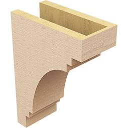 Ekena Millwork - CORUR055X10X14PECRCPR - Timberthane Faux Wood Corbel, Pescadero Style, 5 1/2"W x 10"D x 14"H, Primed Tan