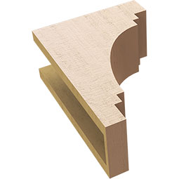 Ekena Millwork - CORUR055X10X14PECRCPR - Timberthane Faux Wood Corbel, Pescadero Style, 5 1/2"W x 10"D x 14"H, Primed Tan
