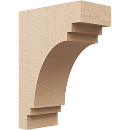 Ekena Millwork - CORUR055X10X14PECRCPR - Timberthane Faux Wood Corbel, Pescadero Style, 5 1/2"W x 10"D x 14"H, Primed Tan