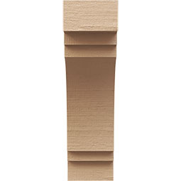 Ekena Millwork - CORUR055X10X18PECRCPR - Timberthane Faux Wood Corbel, Pescadero Style, 5 1/2"W x 10"D x 18"H, Primed Tan