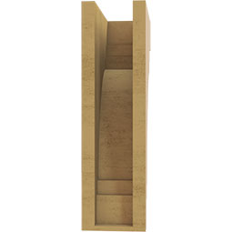 Ekena Millwork - CORUR055X10X18PECRCPR - Timberthane Faux Wood Corbel, Pescadero Style, 5 1/2"W x 10"D x 18"H, Primed Tan