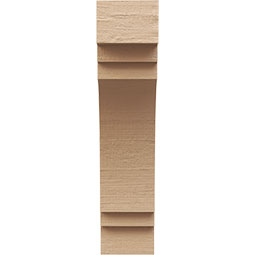 Ekena Millwork - CORUR055X10X22PECRCPR - Timberthane Faux Wood Corbel, Pescadero Style, 5 1/2"W x 10"D x 22"H, Primed Tan