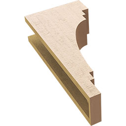 Ekena Millwork - CORUR055X10X22PECRCPR - Timberthane Faux Wood Corbel, Pescadero Style, 5 1/2"W x 10"D x 22"H, Primed Tan