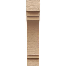 Ekena Millwork - CORUR055X10X26PECRCPR - Timberthane Faux Wood Corbel, Pescadero Style, 5 1/2"W x 10"D x 26"H, Primed Tan
