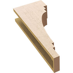 Ekena Millwork - CORUR055X10X26PECRCPR - Timberthane Faux Wood Corbel, Pescadero Style, 5 1/2"W x 10"D x 26"H, Primed Tan