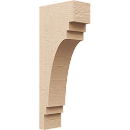 Ekena Millwork - CORUR055X10X26PECRCPR - Timberthane Faux Wood Corbel, Pescadero Style, 5 1/2"W x 10"D x 26"H, Primed Tan