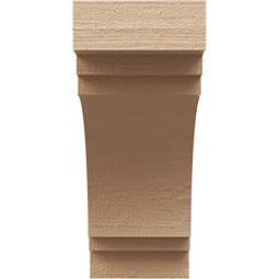 Ekena Millwork - CORUR055X12X12PECRCPR - Timberthane Faux Wood Corbel, Pescadero Style, 5 1/2"W x 12"D x 12"H, Primed Tan