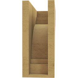 Ekena Millwork - CORUR055X12X12PECRCPR - Timberthane Faux Wood Corbel, Pescadero Style, 5 1/2"W x 12"D x 12"H, Primed Tan