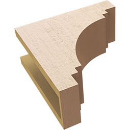 Ekena Millwork - CORUR055X12X12PECRCPR - Timberthane Faux Wood Corbel, Pescadero Style, 5 1/2"W x 12"D x 12"H, Primed Tan