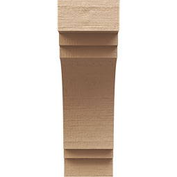 Ekena Millwork - CORUR055X12X16PECRCPR - Timberthane Faux Wood Corbel, Pescadero Style, 5 1/2"W x 12"D x 16"H, Primed Tan
