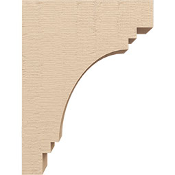 Ekena Millwork - CORUR055X12X16PECRCPR - Timberthane Faux Wood Corbel, Pescadero Style, 5 1/2"W x 12"D x 16"H, Primed Tan