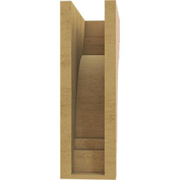 Ekena Millwork - CORUR055X12X16PECRCPR - Timberthane Faux Wood Corbel, Pescadero Style, 5 1/2"W x 12"D x 16"H, Primed Tan