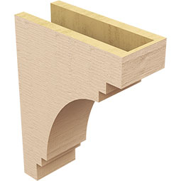 Ekena Millwork - CORUR055X12X16PECRCPR - Timberthane Faux Wood Corbel, Pescadero Style, 5 1/2"W x 12"D x 16"H, Primed Tan