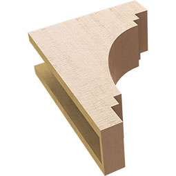 Ekena Millwork - CORUR055X12X16PECRCPR - Timberthane Faux Wood Corbel, Pescadero Style, 5 1/2"W x 12"D x 16"H, Primed Tan