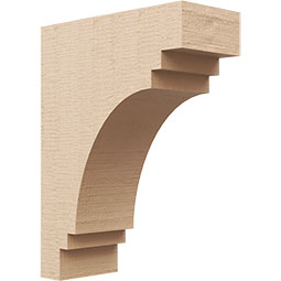 Ekena Millwork - CORUR055X12X16PECRCPR - Timberthane Faux Wood Corbel, Pescadero Style, 5 1/2"W x 12"D x 16"H, Primed Tan