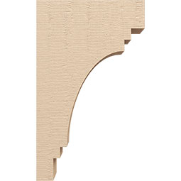 Ekena Millwork - CORUR055X12X20PECRCPR - Timberthane Faux Wood Corbel, Pescadero Style, 5 1/2"W x 12"D x 20"H, Primed Tan
