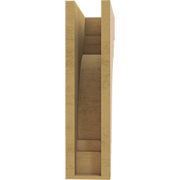 Ekena Millwork - CORUR055X12X20PECRCPR - Timberthane Faux Wood Corbel, Pescadero Style, 5 1/2"W x 12"D x 20"H, Primed Tan