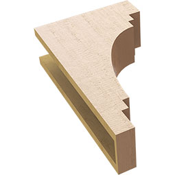 Ekena Millwork - CORUR055X12X20PECRCPR - Timberthane Faux Wood Corbel, Pescadero Style, 5 1/2"W x 12"D x 20"H, Primed Tan